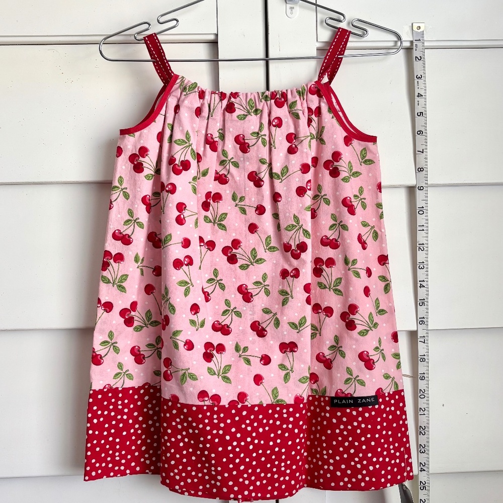 Girls Pink and Red Cherry Pillowcase Dress Various styles